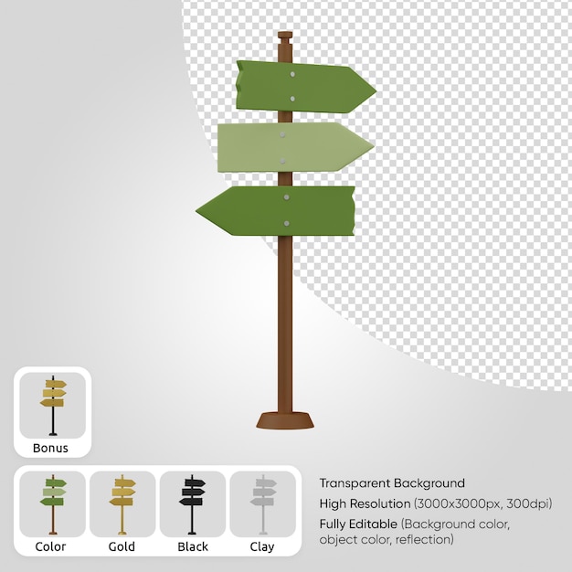 Ilmainen PSD 3d-suuntatieviitta