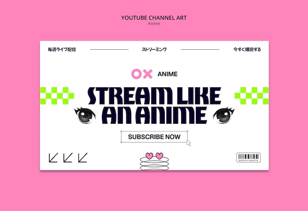 Ilmainen PSD anime-striimauskanavan grafiikka