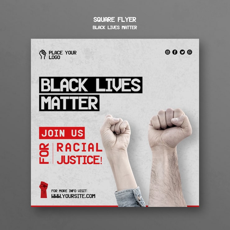 Ilmainen PSD black lives matter -neliömainosmalli