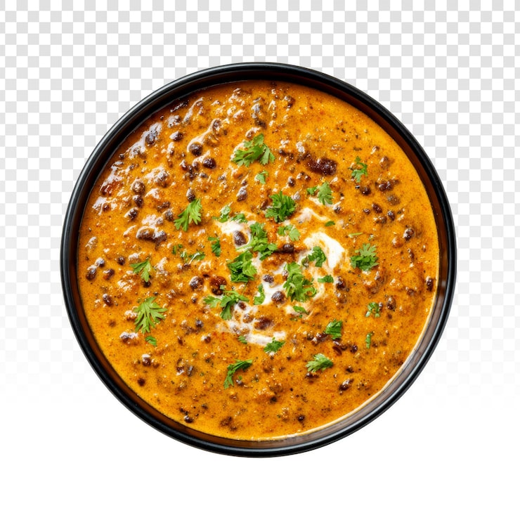 Ilmainen PSD dal makhani -intialainen ruoka mustassa kulhossa