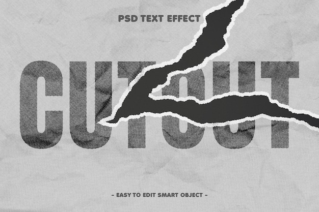 Ilmainen PSD leikattu paperi -tekstitehoste