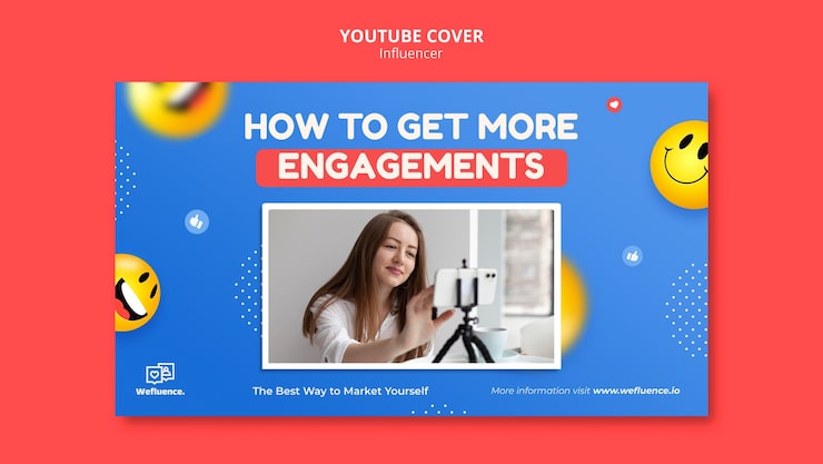 Ilmainen PSD litteä design, tubettajan youtube-kansikuvan malli