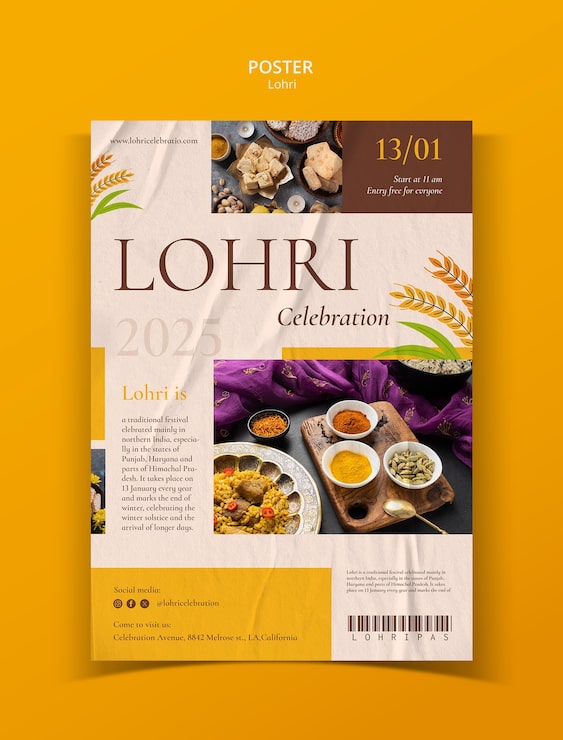 Ilmainen PSD lohri-festivaalin juhlamallipohja