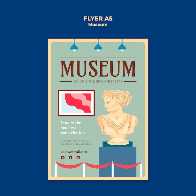 Ilmainen PSD museoesitteen mallipohja