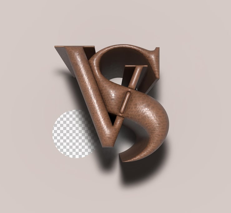 Ilmainen PSD vs company 3d-renderöidä kirjainlogon typografinen läpinäkyvä psd