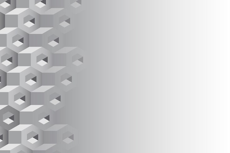 Ilmainen Vektori harmaa 3d-kuusikulmainen tausta