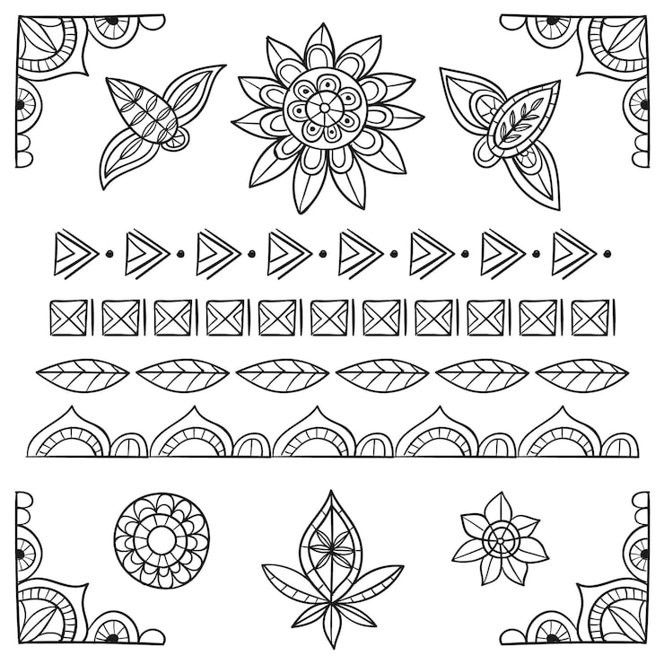 Ilmainen Vektori käsin piirretty boho-elementtikokoelma