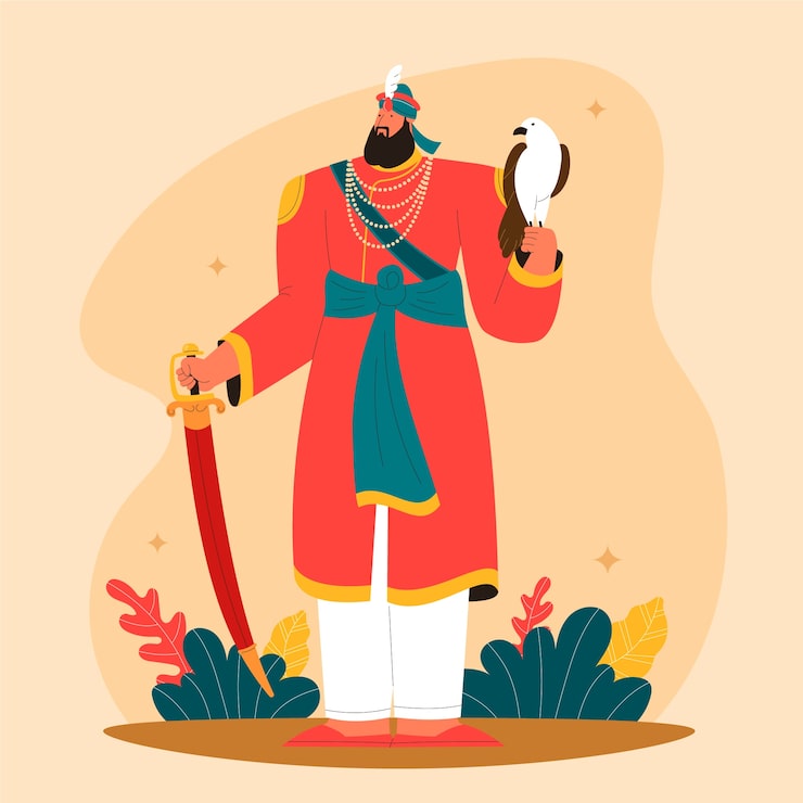 Ilmainen Vektori litteä guru gobind singh jayanti -kuvitus