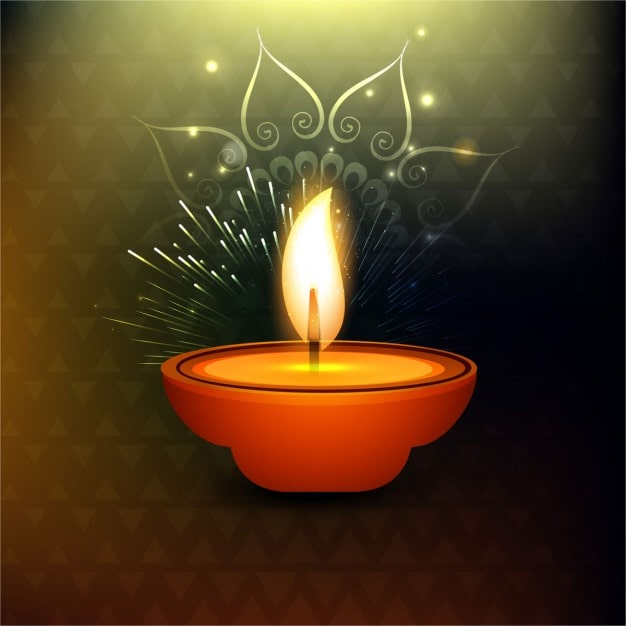 Ilmainen Vektori mukava tausta kynttilällä diwaliin