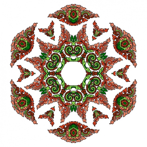 Ilmainen Vektori värillinen mandala-design