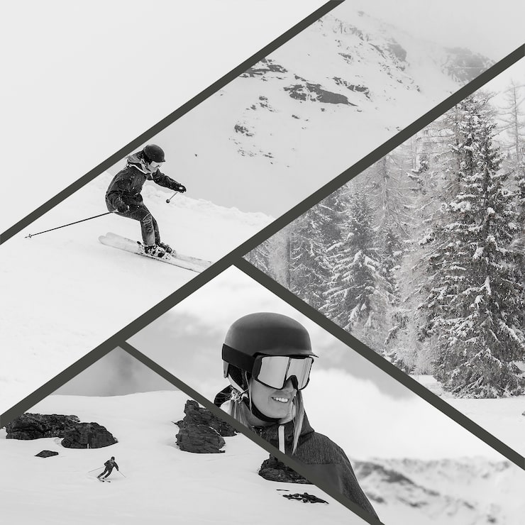 Photo gratuit conception de collage de sports d'hiver