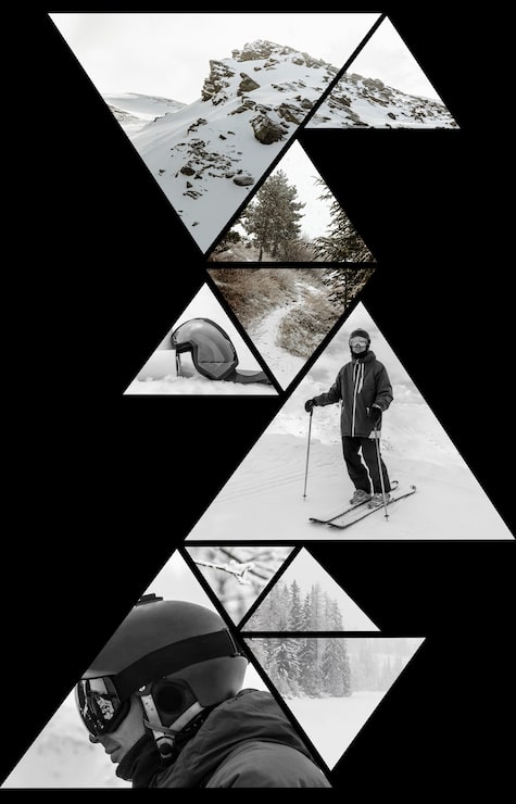 Photo gratuit conception de collage de sports d'hiver