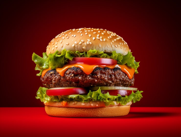 Photo gratuit délicieux hamburgers en studio