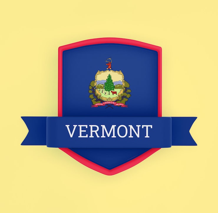Photo gratuit drapeau du vermont avec bannière