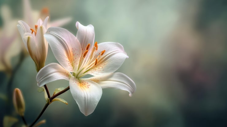Photo gratuit élégante fleur de lys blanche