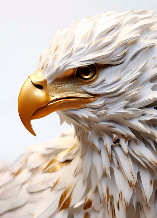 Photo gratuit gros plan sur le rendu 3d de l'aigle