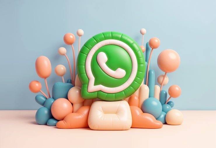 Photo gratuit logo whatsapp en style 3d