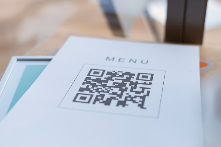 Photo gratuit menu sur code qr