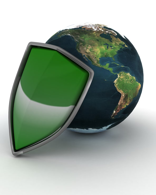 Photo gratuit protection internet shield et globe