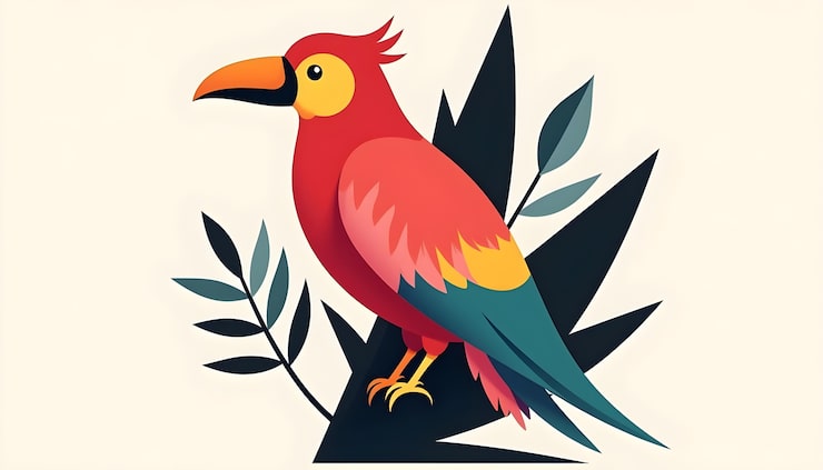 Photo gratuit rendering 3d de l'illustration d'un oiseau tropical