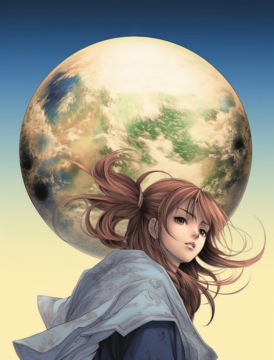 Photo gratuit terre dans le style anime