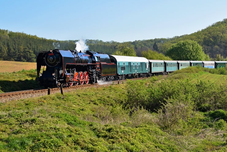 Photo gratuit "train dans la vallée verte en été"