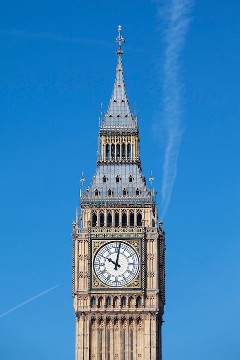 Photo gratuit vue de big ben avec ciel bleu