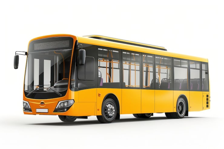 Photo bus urbain jaune moderne