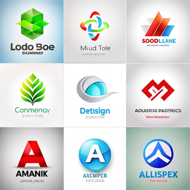 Photo une collection de logos comprenant