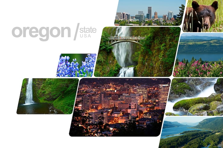 Photo conception de cartes postales de l'oregon