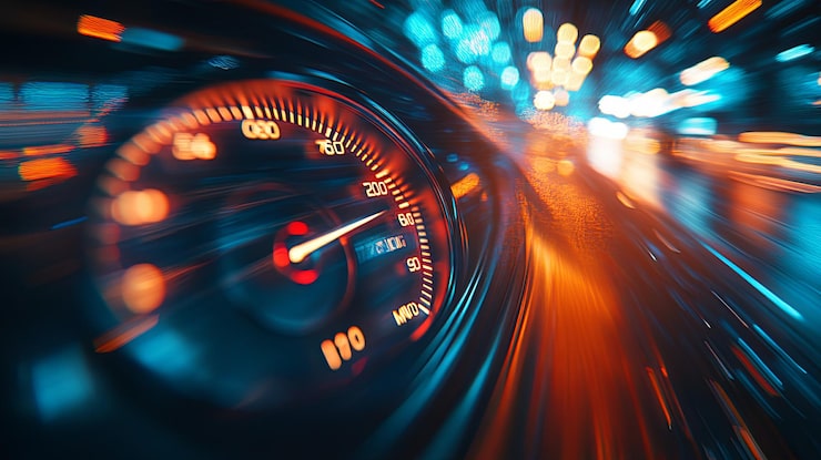 Photo conception de la technologie en mouvement vers l'avenir