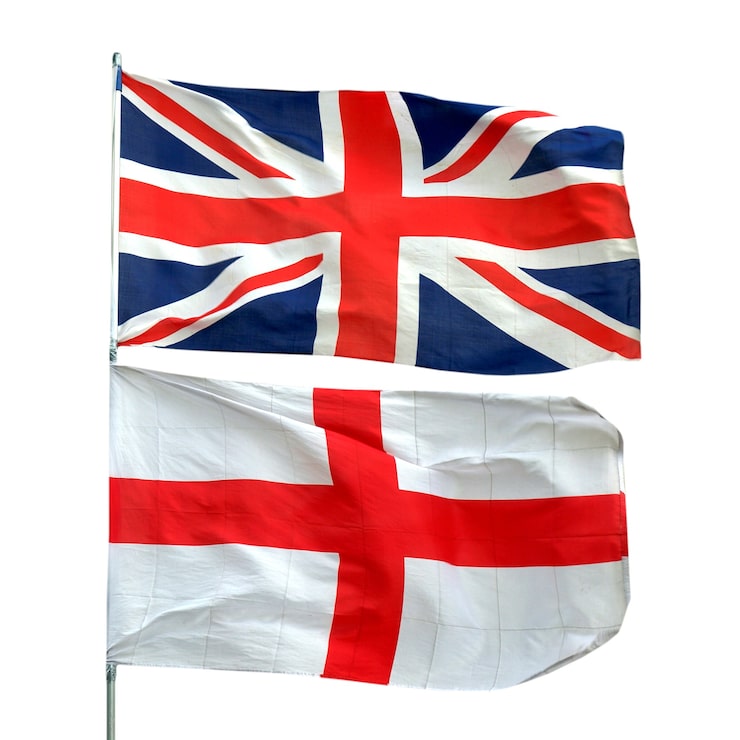 Photo drapeau du royaume-uni et drapeau de l'angleterre