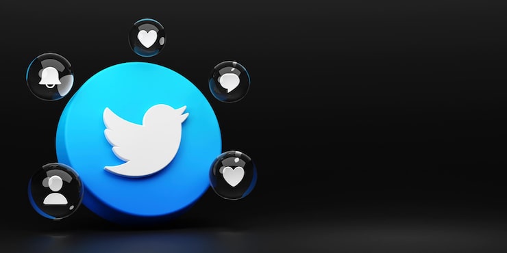 Photo fond d'écran du logo de l'application de rendu 3d twitter plateforme de médias sociaux twitter