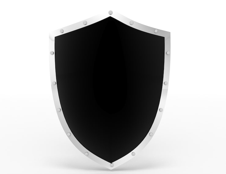 Photo icône de bouclier sur blanc. illustration de rendu 3d