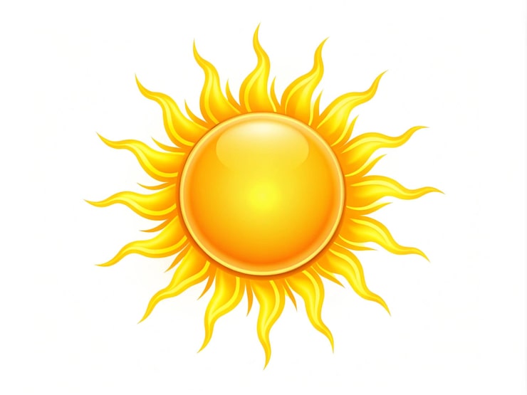 Photo illustration vectorielle solaire isolée sur fond blanc pour la conception graphique et les illustrations