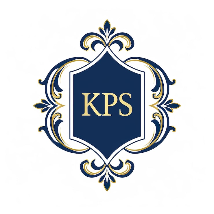 Photo un logo bleu et or avec les lettres kl dessus
