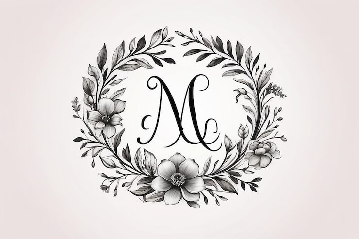 Photo le logo du monogramme floral