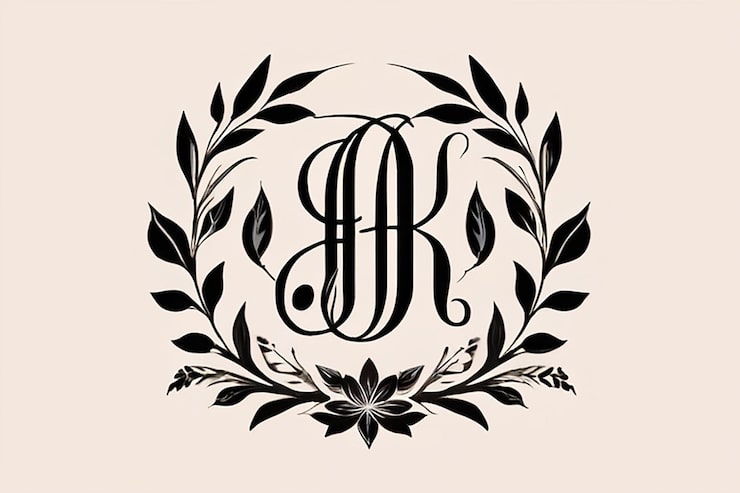 Photo le logo du monogramme floral