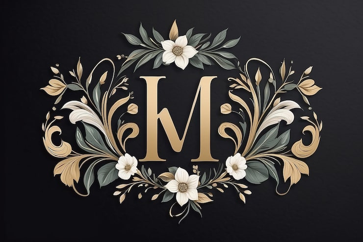Photo le logo du monogramme floral