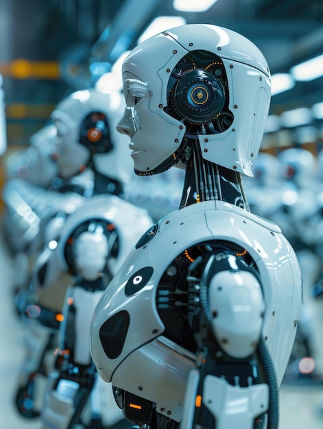 Photo des robots debout ensemble
