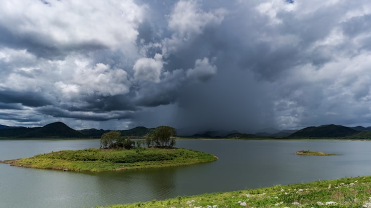 Photo verser de la pluie au barrage de pranburi