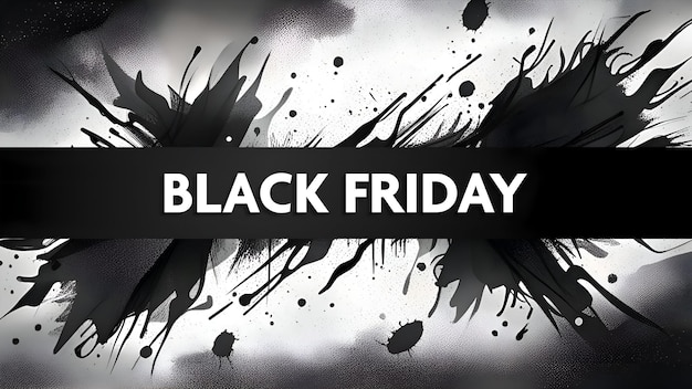 Foto black friday-salgsbanner med malingssprut