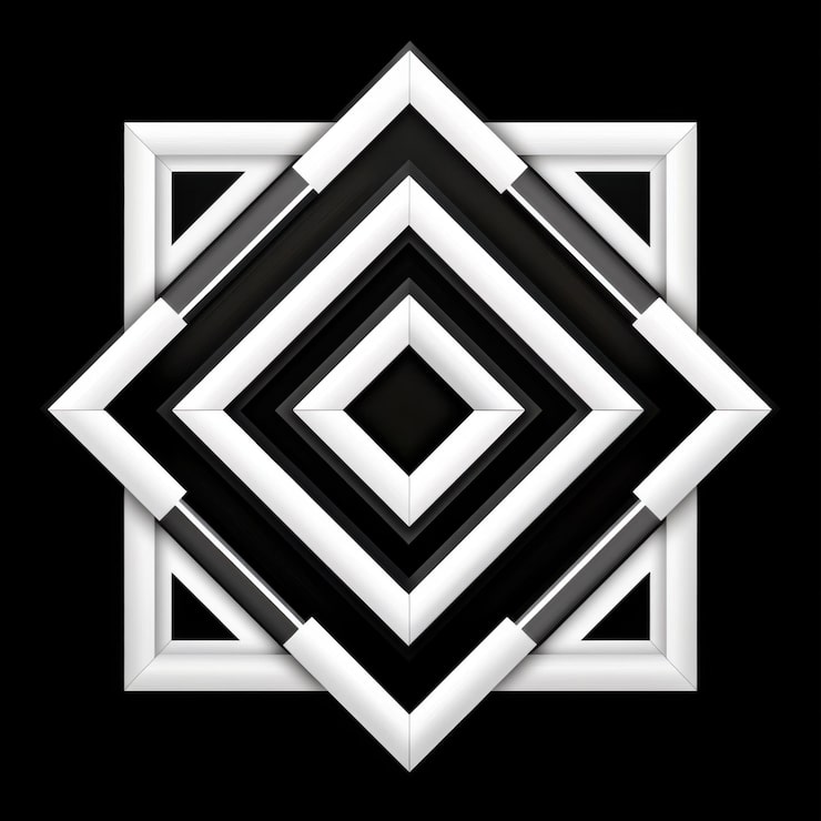 Foto geometrisk advent motiv abstrakt digital design moderne estetisk sentrert visning dristige hvite mønstre