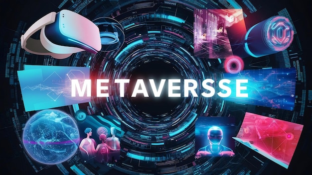 Foto metaverse konsept collage design