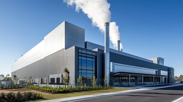 Foto moderne industrianlegg med damputslipp