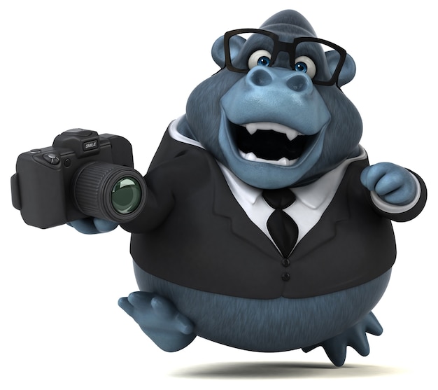 Foto morsom gorilla – 3d-illustrasjon