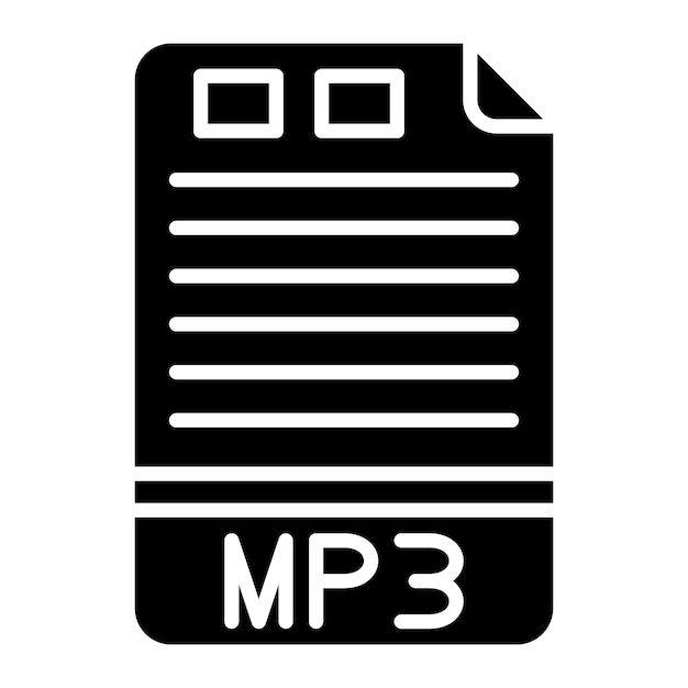 Foto mp3 glyph solid black-illustrasjon