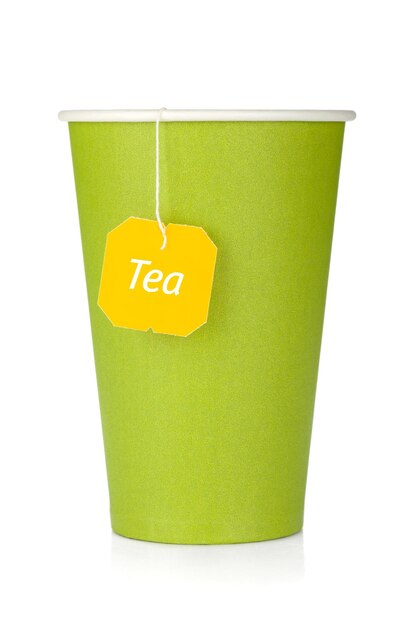 Foto papptekopp med tepose