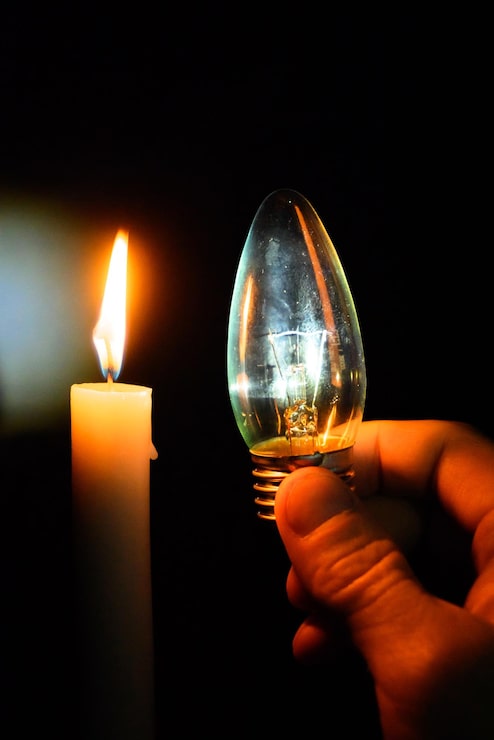 Foto stearinlys og lampe