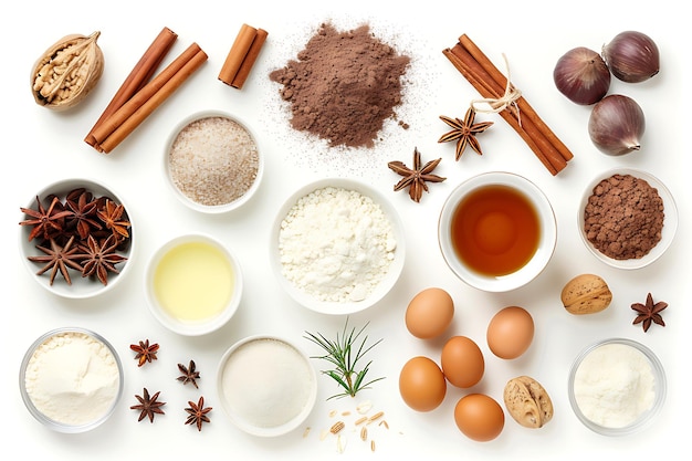 Bild ingredienser för att baka en läcker julkaka